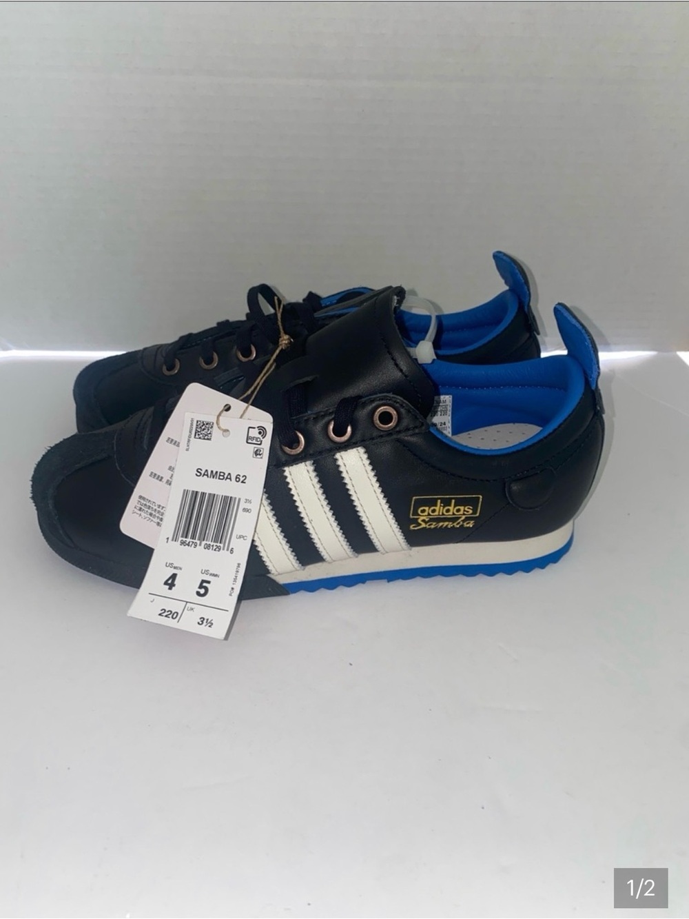 adidas Kids Black, Blue & White Samba Sneakers kids unisex 4